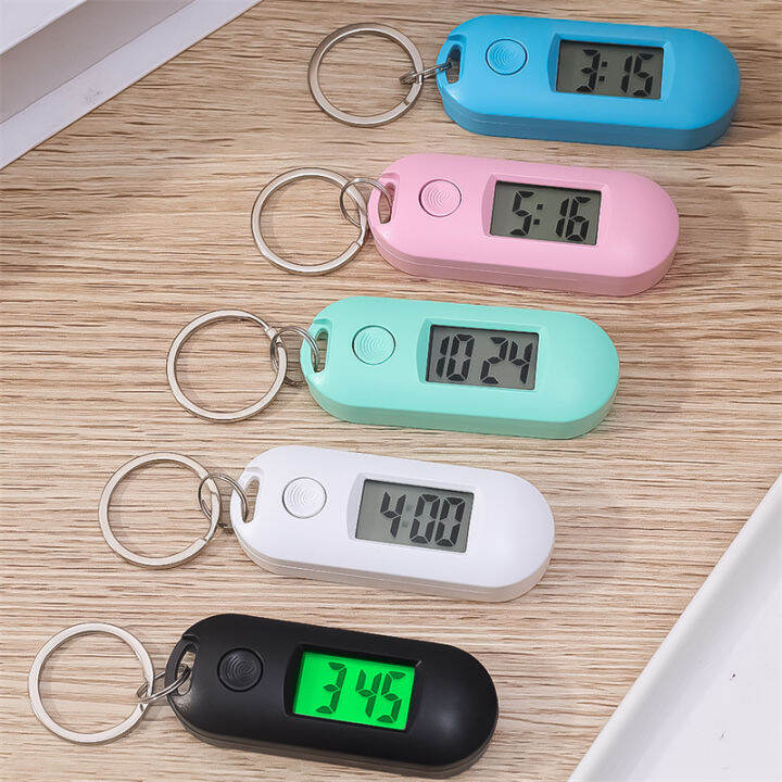 Silent Luminous Digital Electronic Clock with Keychain Hanging Mini