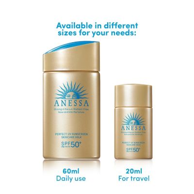 🌷สูตรใหม่- Anessa Perfect UV Sunscreen Skincare Milk N SPF50+/PA 60ml ที่สุดของการปกป้องผิวจากแสงแดดกับกันแดดเนื้อน้ำนม