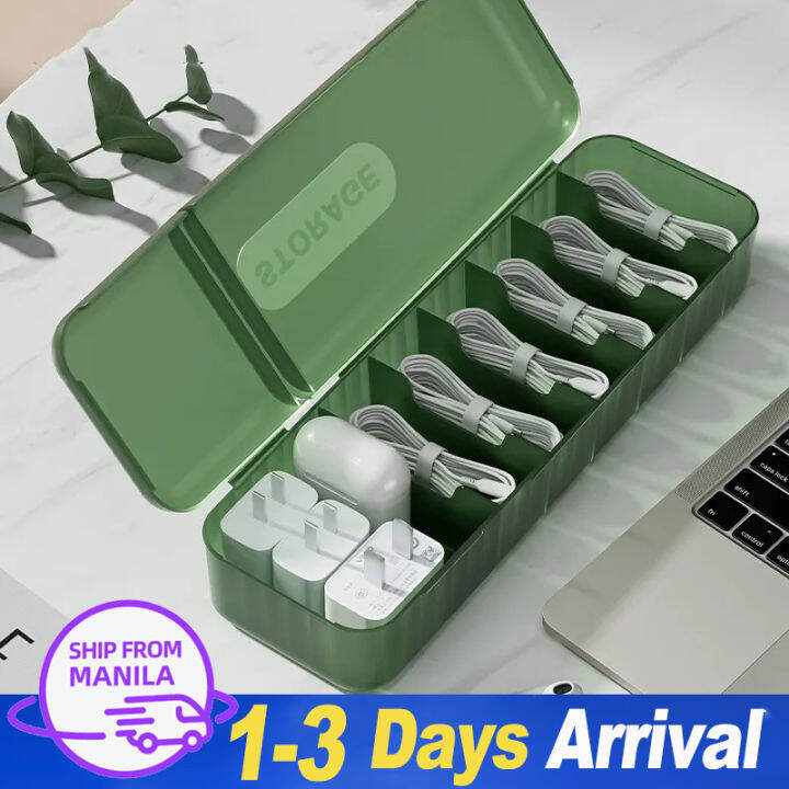 🔥Fast Shipping🔥7 Grid Data Cable Storage Box Multifunctional Large