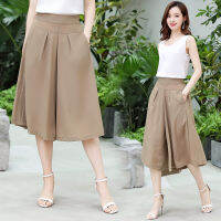 top●Loose Pants Spring And Summer Female Modal Slim Fit Capri Pants 2019 Spring And Summer New Style Solid Color Culottes Elastic Wa