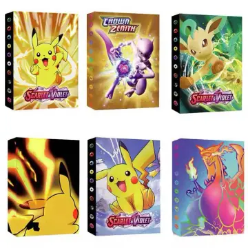 240pcs Album Pokemon Map Grand Format 4pocket Holder Collections Card  Letters Album Book Game Characters Binder Folder Gift