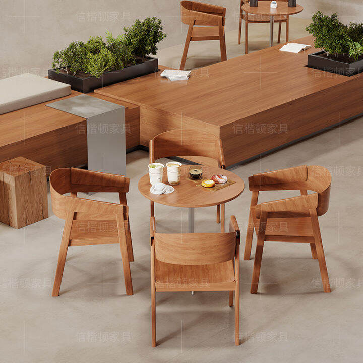 Solid Wood Coffee Shop Table and Chair Casual Sofa Dining Furniture