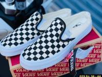 ?Vans(A+)เปิดส้นมีขอบหลัง) ตารางครีมดำ พร้อมกล่อง?มีไซส์36-44