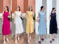 A34 Linen sami dress เสื้อลินิน เสื้อตัวยาว เสื้อผ้าลินินหลากสี ผ้าลินิน