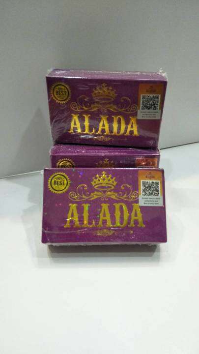 สบู่อาลาดา-alada-instant-whitening-soap-1ก้อน-160กรัม-ด้วยสารสกัดจากธรรมชาติ-สารสกัดนาโนมะเฟือง-สารสกัดขิงขาว-คอลลาเจน-สาหร่าย-ใช้ทำความสะอาดได้ทั้งผิวหน้าและผิวกาย-ใช้เป็นประจำเช้าและเย็น-บำรุงและให้