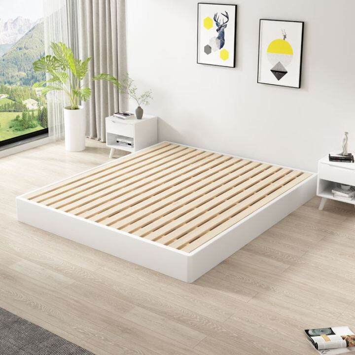 Full Solid Wood Japanese Style Tatami Platform Bed Modern Minimalist