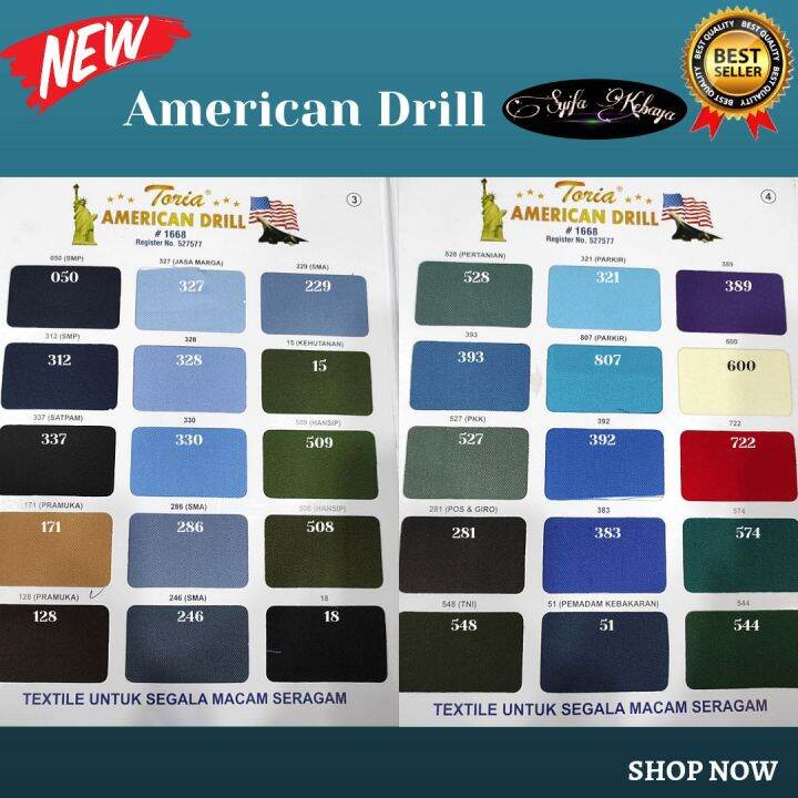 Kain Drill. Kain American Drill Grosir ( Harga 1 roll isi 35 meter ...