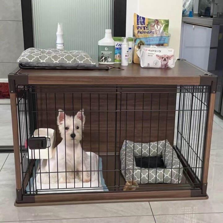 Alice Dog Cage IRIS Dog Crate Wooden Small and MediumSized Dogs Cage Indoor with Toilet Jarre
