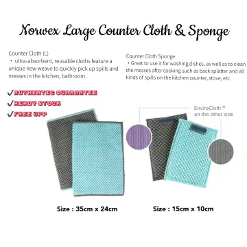 Norwex Limited Edition Counter Cloth Sponge - 1 piece [Free Norwex UPP  Detergent Sample] Brown