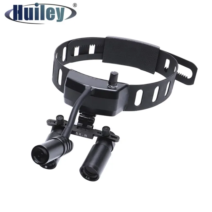 5X Dental Binocular Loupes Magnifier Headband Dental Loupe with 3W