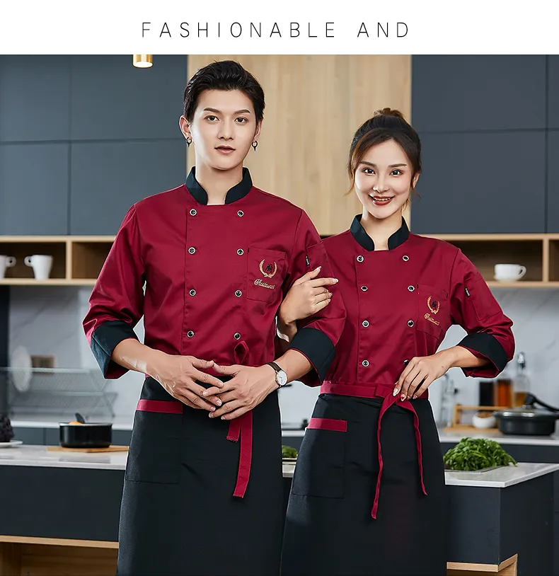 Women Chef Uniform Uniform Promotion Cotton Men Accessories Broadcloth New  Long Sleeved Autumn And Winter Kitchen…