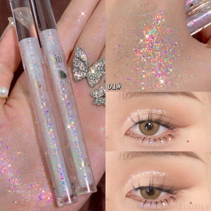 Liquid Eyeshadow Super Shine Pink Pearlescent Glitter Eyeliner Long