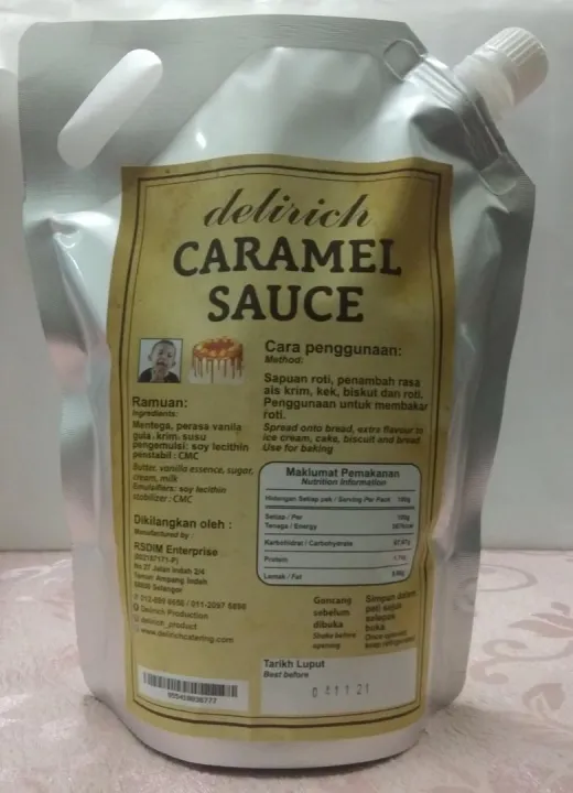 (HALAL) delirich CARAMEL SAUCE 1kg Lazada