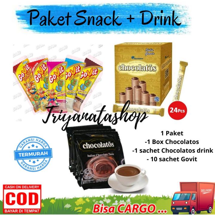 Paket 2 Snack Minuman Serbuk Chocolatos Drink Paket Snack Camilan