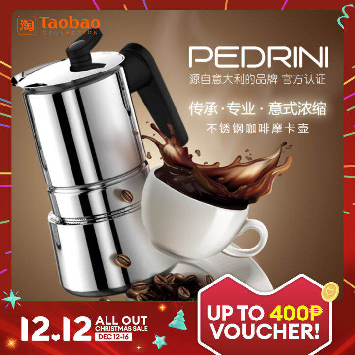 Italian Pedrini Stainless Steel Moka Pot Italian Special Fragrance ...