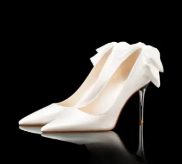 White on sale satin stilettos