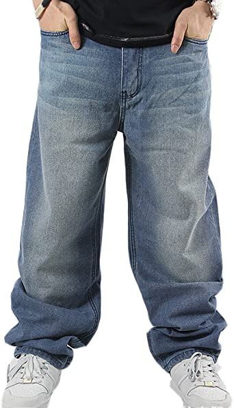 LUOBANIU Men's Vintage Hip Hop Style Baggy Jeans Denim Loose Fit Dance  Skateboard Pants 008 30 at Amazon Men's Clothing store