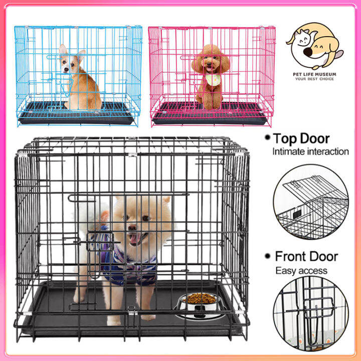 Dog Cage with Poop Tray Pet Collapsible Cage Foldable Pet Cage Lazada PH