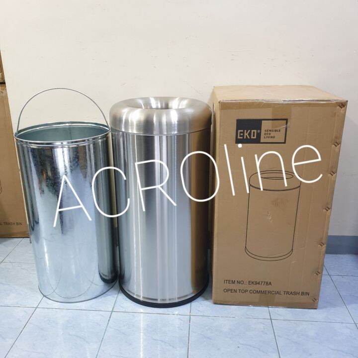 EKO WASTE BIN 60L STAINLESS ROUND TYP Lazada PH