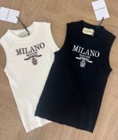 Valen เสื้อกล้าม ไหมพรม ปักตัวอักษร MILANO