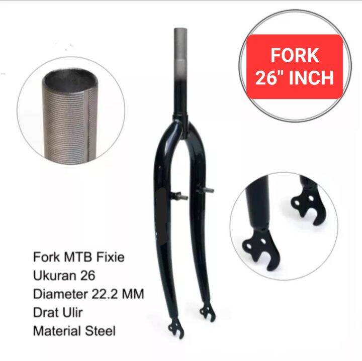 FORK RIGID SEPEDA FEDERAL 26 INCH DRAT CANTILEVER V BRAKE GARPU SEPEDA MTB FEDERAL SEPEDA GUNUNG