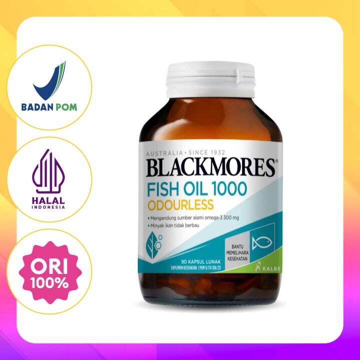 BLACKMORES Odourless Fish Oil 1000 BPOM Kalbe 30 Caps Suplemen Omega