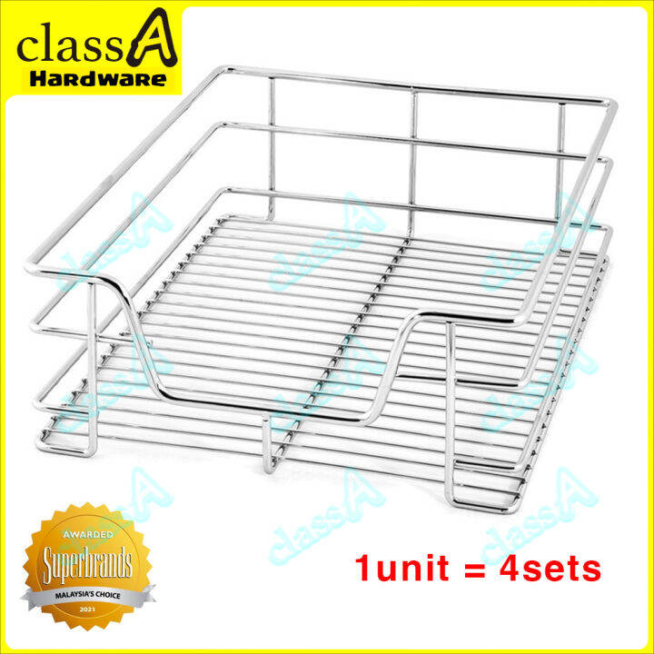 ClassAHW Chrome Stainless Steel Kitchen Pull Out Basket Multi Purpose Kitchen Storage