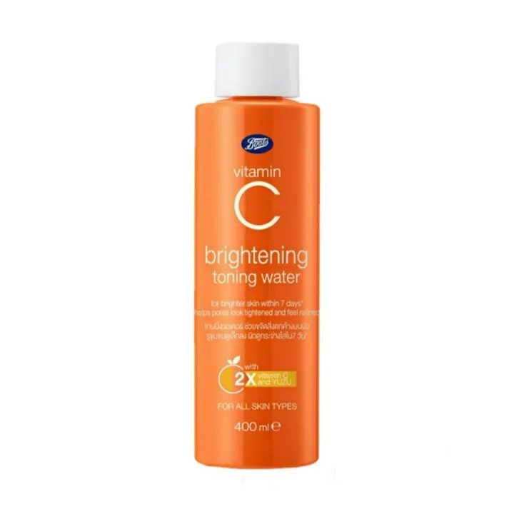 โทนเนอร์-เช็ดหน้า-วิตามินซี-สินค้าพร้อมส่ง-boots-vitamin-c-toning-water-400-ml