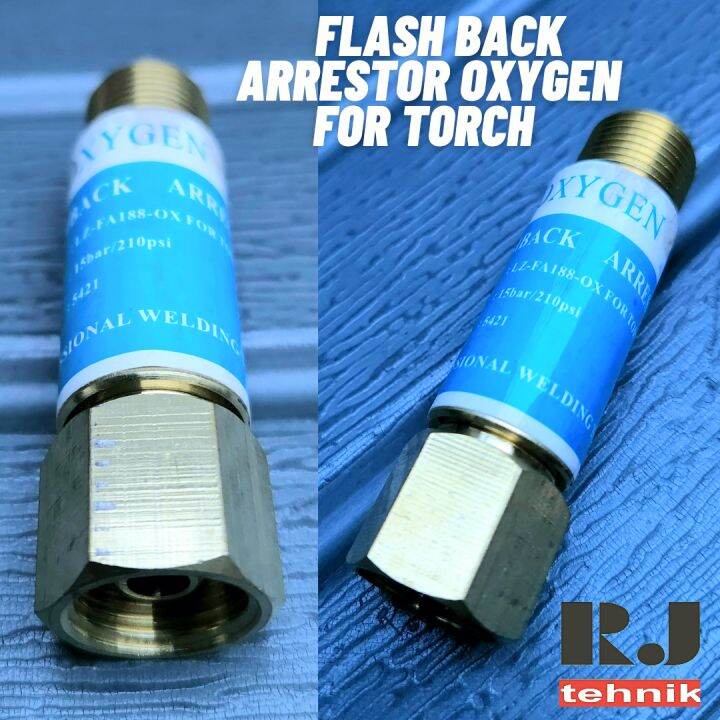 Flashback Arrestor Oxygen Flash Back For Torch Oxygen Biru 3/8