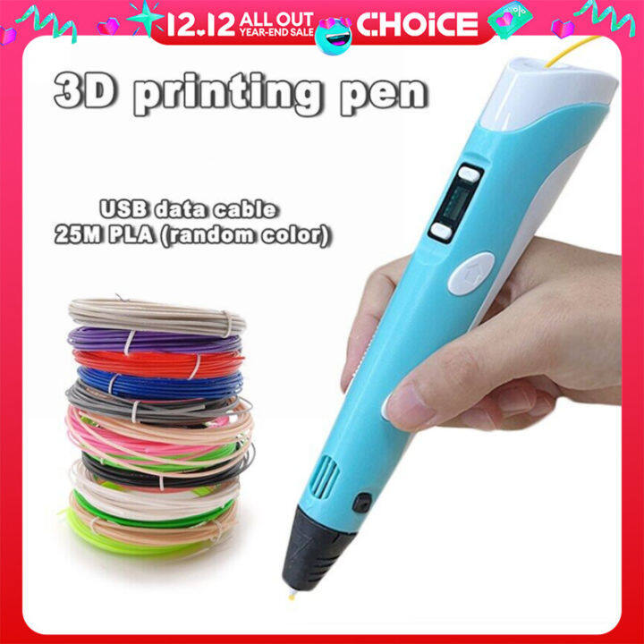 Pen percetakan 3D elektronik dengan paparan LED 25M PLA filamen kanak ...