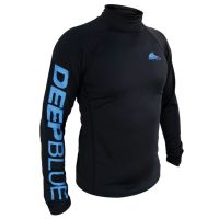 Deep Blue Icon Rash Guard Black