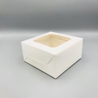 Treeboxpackage กล่องเค้ก 1 ปอนด์ ขาวล้วน และลายทรงมาตรฐาน ขนาด 20.5x20.5x10 ซม. (แพค10ใบ) 0712