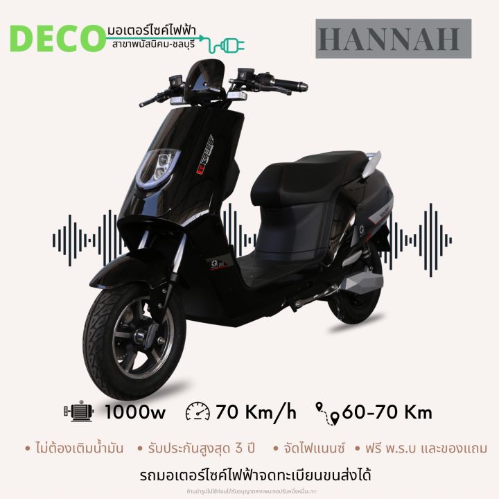 มอเตอร์ไซค์ไฟฟ้าจดทะเบียนได้-deco-hannah-ฟรีทะเบีนน-ฟรี-พรบ