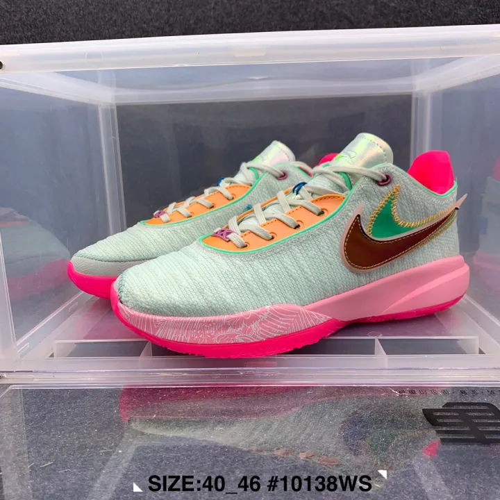 size36-46】2022 Original lebron james basketball shoes lebron 20 EP Time  Machine Real combat basketball shoes for men women spike Pink mint green  for kids | Lazada PH