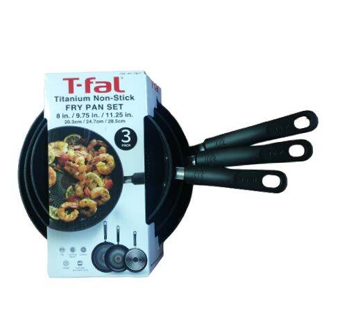 T-Fal Titanium Non Stick Fry Pan set of 3 | Lazada PH