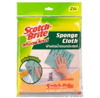 ผ้าฟองน้ำอเนกประสงค์ ซับน้ำแห้งสนิท ทนทาน แห้งไว ไร้กลิ่นอับ 3M Scoth-Brite Sponge Cloth