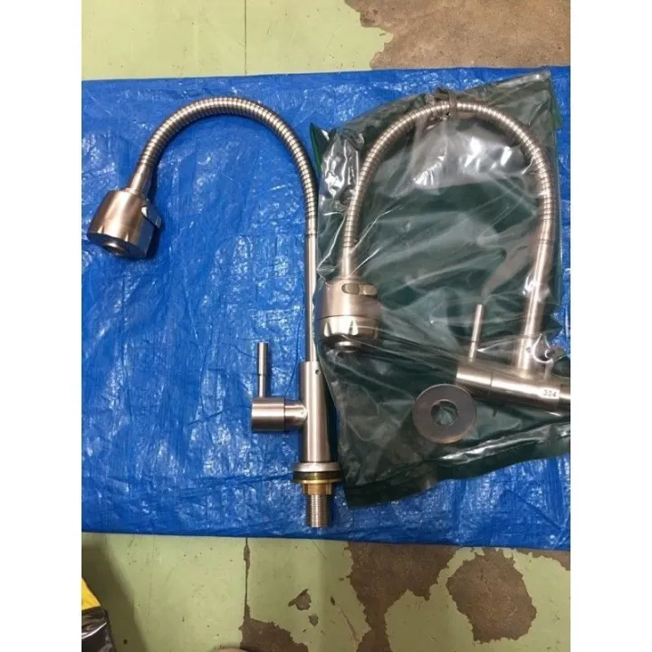 high quality stainless 304 flexible goose neck faucet for cold& hot