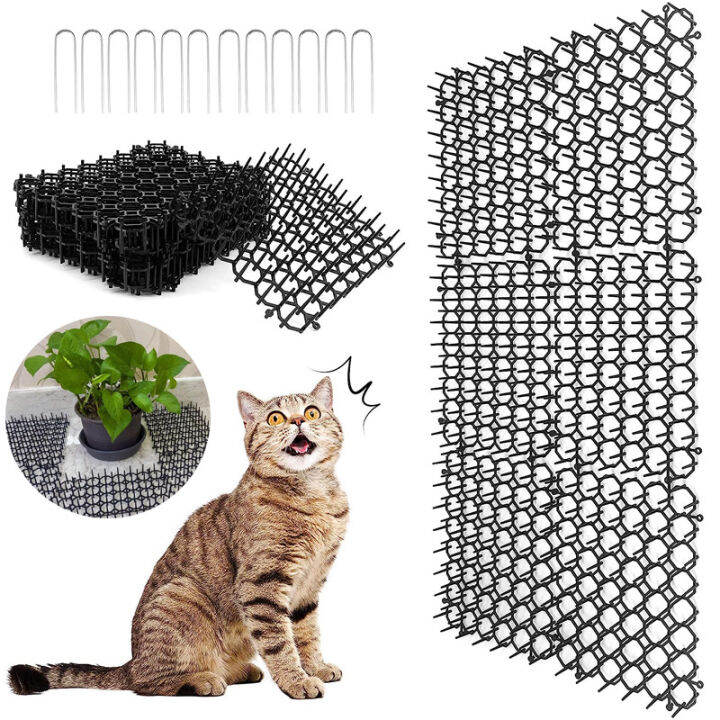 12Pcs Cat Spike Pad 6.1 x 7.9 Inch Prickle Strip Plastic Cat Scat Mat ...