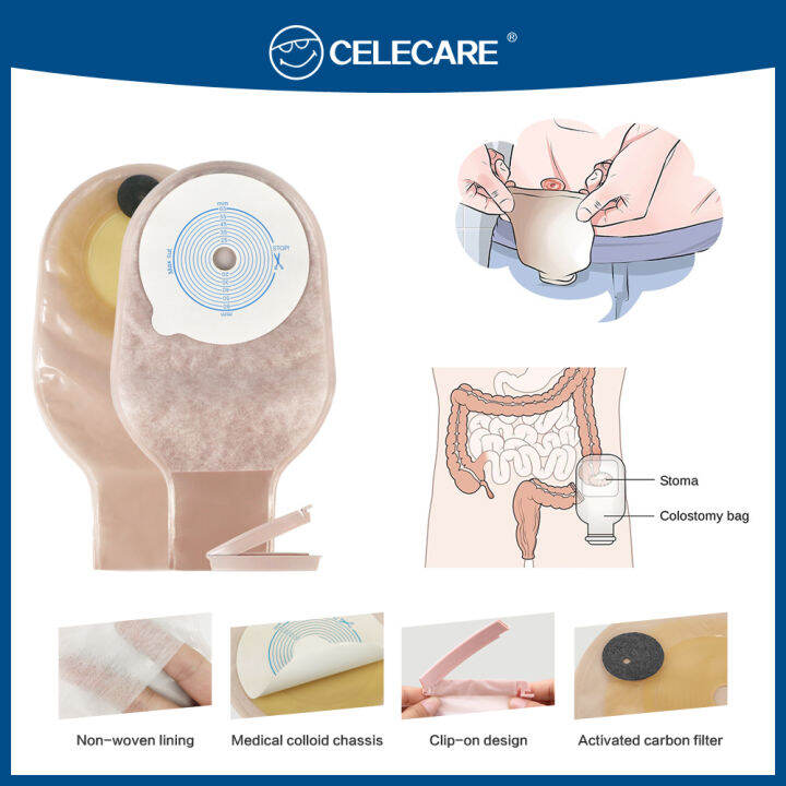 10PCS Colostomy Bag Clipon Leakproof Stoma Bag 45mm，55mm，57mm，60mm，65mm Antiodor Confidential