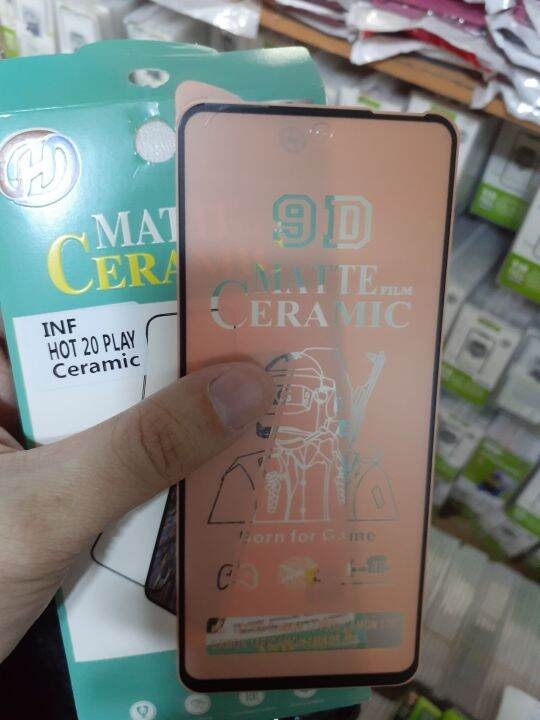 infinix hot 20 play full matte ceramic glass with punch hole Lazada PH