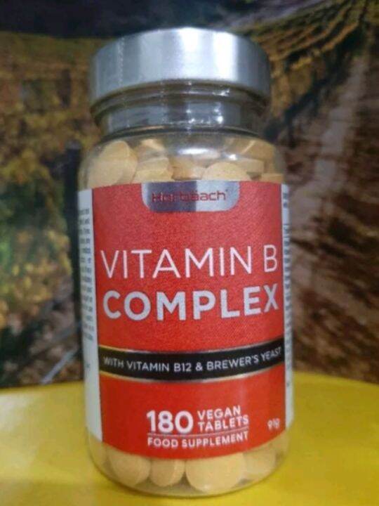 Vitamin B-Complex 180 Vegan Tablets With Vitamin B-12 And Brewer's ...