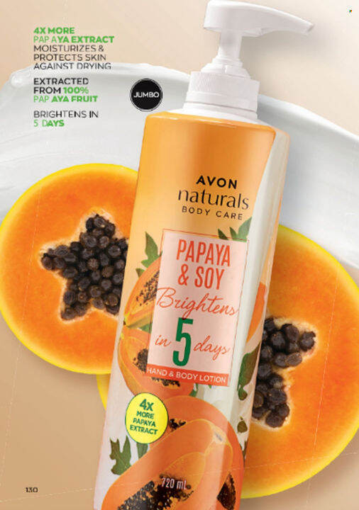 AVON NATURALS PAPAYA & SOY MILK LOTION 720ml Lazada PH