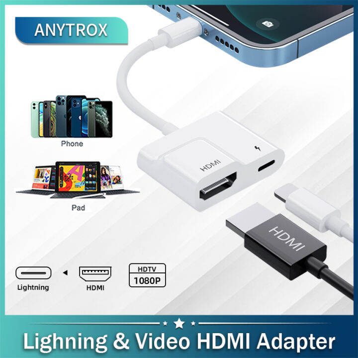 Anytrox Lightning To Hdmi Compatible Splitter Cable Converter 1080p Digital Av Adapter For Phone 5812