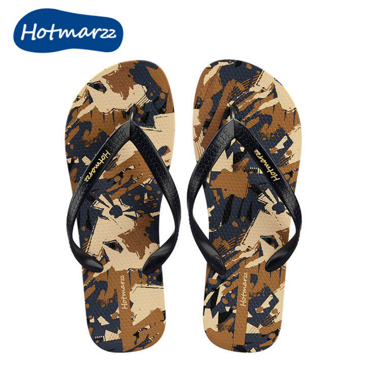 Hotmarzz Men s Camouflage Flip Flops Casual Fashion Non slip Indoor Slippers Outdoor Beach Waterproof Sandals HM0856 Lazada