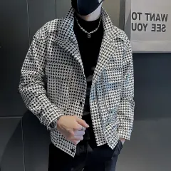 shenzhenyubairong Men's Plaid Texture Coat