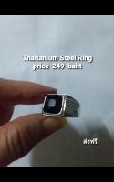 Titanium Steel Ring   ประดับด้วยพลอยคริสตัลสีดำ สำหรับ เหมาะสำหรับสุภาพบุรุษและสตรี