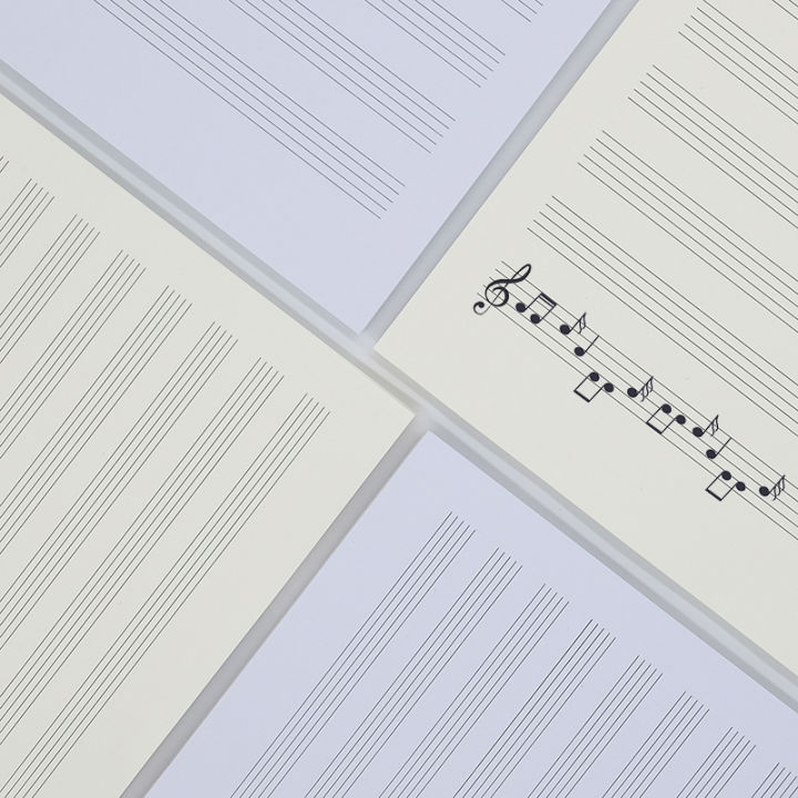 บรรทัดห้าเส้น-a4กระดาษสดเพิ่มความหนาแผ่นเพลงเปียโนเปล่าสำหรับฝึกอูคูเลเล่สี่สายกีตาร์หกเส้น