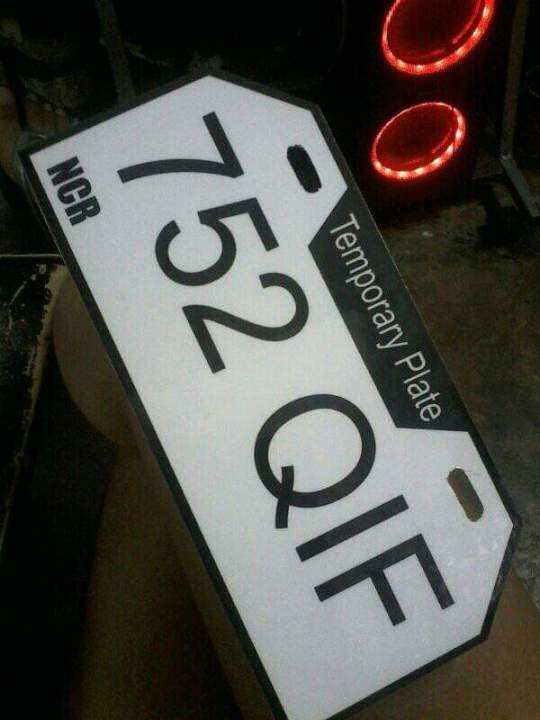 Temporary Plate with Acrylic/ temporary plate sticker only (waterproof