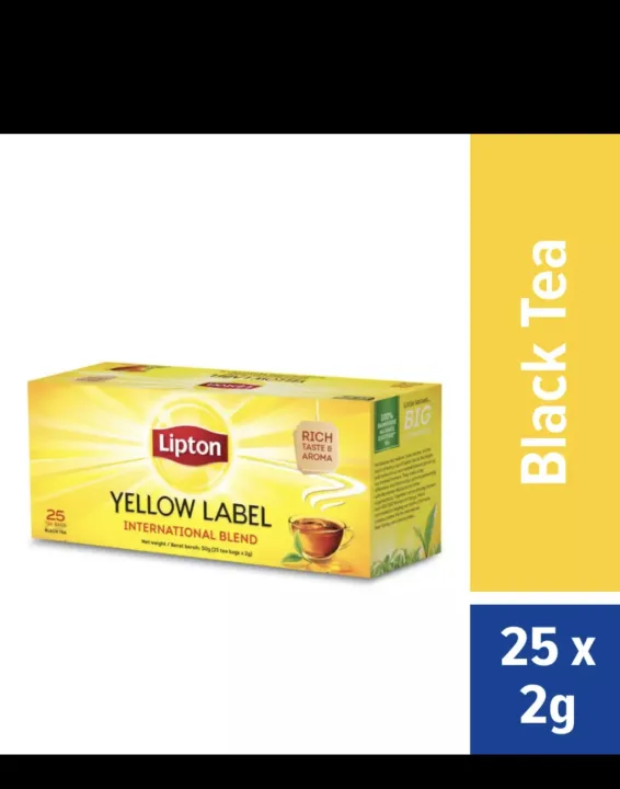 Lipton Yellow Label Black Tea 25 Tea Bags X 2g (50GRAMS) | Lazada PH