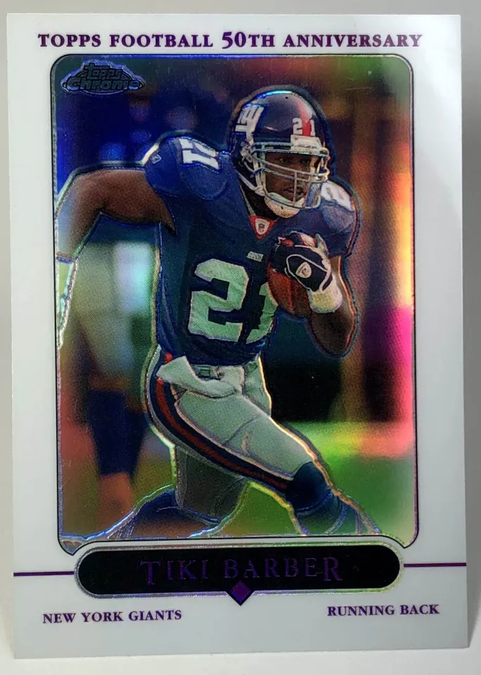 : Tiki Barber - New York Giants - 2005 Topps Chrome Card